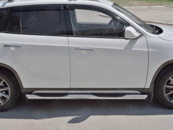 24 549 р. Защита порогов из трубы d76 мм с пластиковыми вставками для ног SLITKOFF v1 Brilliance V5 (2012-2018)  с доставкой в г. Воронеж. Увеличить фотографию 3