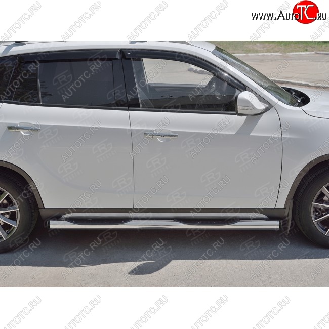 22 549 р. Защита порогов из трубы d76 мм с пластиковыми вставками для ног  SLITKOFF v2 Brilliance V5 (2012-2018)  с доставкой в г. Воронеж