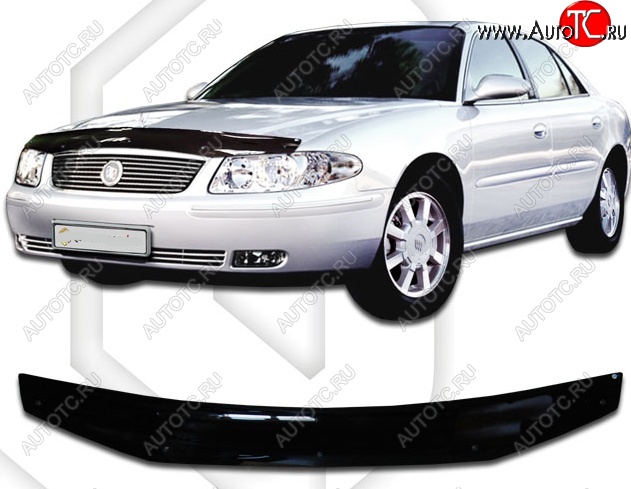 2 079 р. Дефлектор капота CA-Plastic  Buick Regal (2005-2008) (Classic черный, Без надписи)  с доставкой в г. Воронеж
