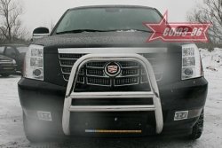 28 169 р. Защита переднего бампера Souz-96 (d76) Cadillac Escalade GMT926 джип 5 дв. короткая база (2006-2014)  с доставкой в г. Воронеж. Увеличить фотографию 2
