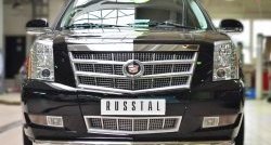 16 299 р. Одинарная защита переднего бампера диаметром 76 мм SLITKOFF Cadillac Escalade GMT926 джип 5 дв. короткая база (2006-2014)  с доставкой в г. Воронеж. Увеличить фотографию 2