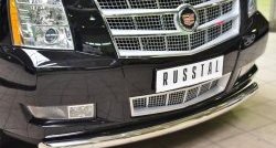 16 299 р. Одинарная защита переднего бампера диаметром 76 мм SLITKOFF Cadillac Escalade GMT926 джип 5 дв. короткая база (2006-2014)  с доставкой в г. Воронеж. Увеличить фотографию 3