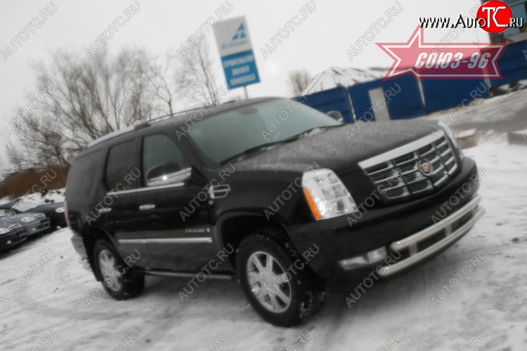 19 439 р. Защита переднего бампера двойная Souz-96 (d460/60)  Cadillac Escalade  GMT926 джип 5 дв. (2006-2014) короткая база  с доставкой в г. Воронеж