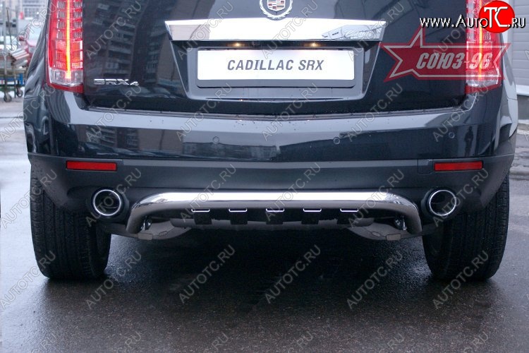 23 399 р. Защита заднего бампера с элементами из профиля Souz-96 (d42) Cadillac SRX дорестайлинг (2010-2012)  с доставкой в г. Воронеж