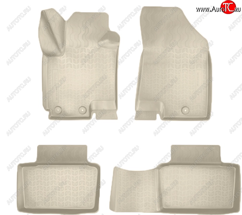2 399 р. Коврики салонные Noplast (3D)  Changan CS35 Plus (2018-2022) дорестайлинг (Бежевые)  с доставкой в г. Воронеж
