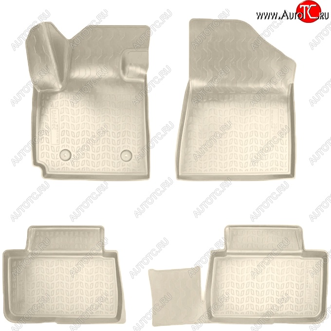 2 399 р. Коврики салонные Noplast (3D)  Changan CS55 (2017-2025) дорестайлинг, рестайлинг (Бежевые)  с доставкой в г. Воронеж