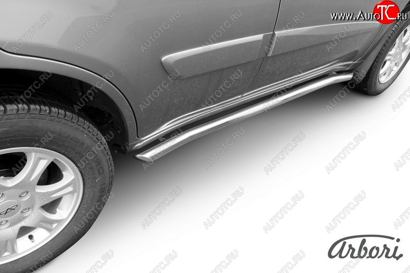 12 869 р. Защита штатных порогов Arbori (легированная сталь, с гибами, d76 mm). Chery Tiggo T11 рестайлинг (2013-2016)  с доставкой в г. Воронеж