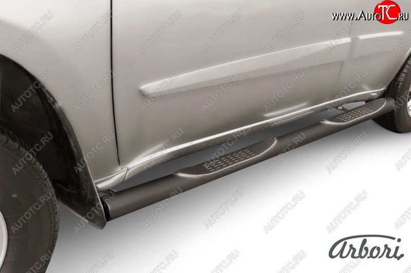 13 699 р. Защита штатных порогов Arbori (с проступью, черная, d76 mm). Chery Tiggo T11 рестайлинг (2013-2016)  с доставкой в г. Воронеж