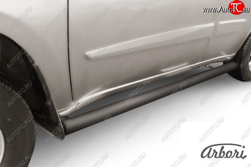 6 569 р. Защита штатных порогов Arbori (черная, d76 mm). Chery Tiggo T11 рестайлинг (2013-2016)  с доставкой в г. Воронеж