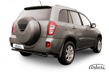 Защита заднего бампера Arbori (черная, 1 труба d57 mm). Chery Tiggo T11 (2013-2016) рестайлинг
