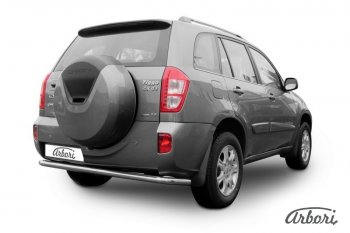 Защита заднего бампера Arbori (легированная сталь, 1 труба d57 mm). Chery Tiggo T11 (2013-2016) рестайлинг