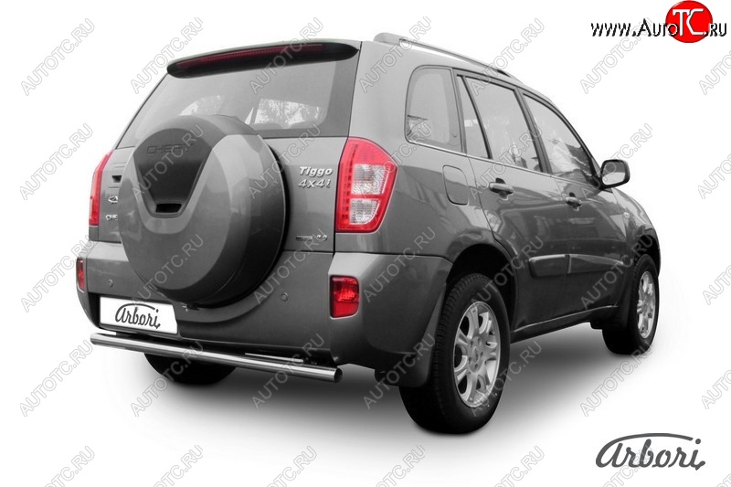 7 739 р. Защита заднего бампера Arbori (легированная сталь, 1 труба d57 mm).  Chery Tiggo T11 (2013-2016) рестайлинг  с доставкой в г. Воронеж