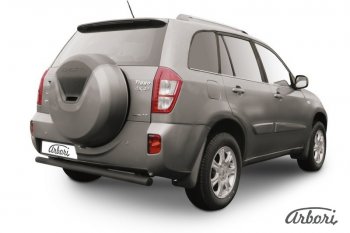 Защита заднего бампера Arbori (черная, 1 труба d76 mm). Chery Tiggo T11 (2013-2016) рестайлинг