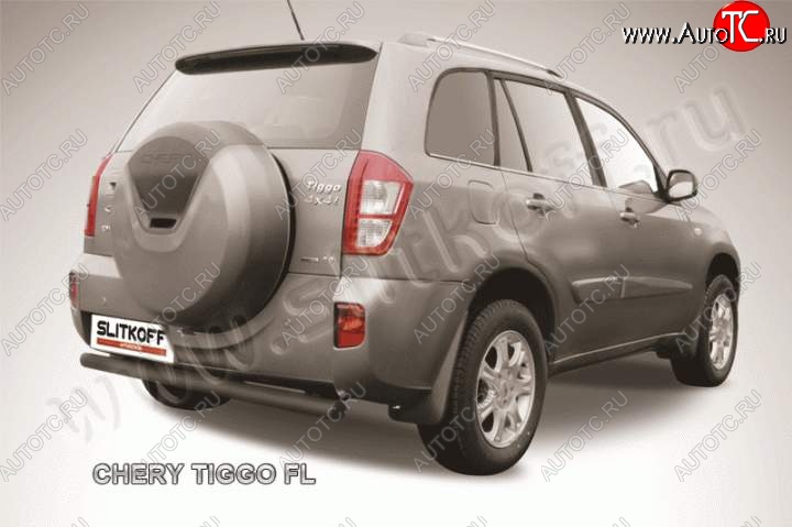 5 849 р. Защита заднего бампера из трубы d76 Slitkoff  Chery Tiggo T11 (2013-2016) рестайлинг (Цвет: серебристый)  с доставкой в г. Воронеж
