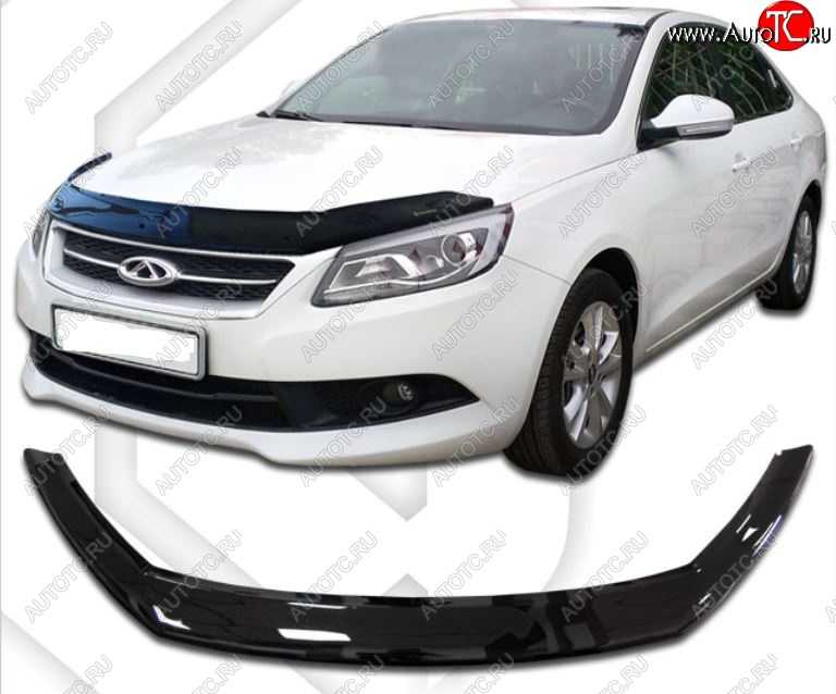 1 999 р. Дефлектор капота CA-Plastic  Chery Arrizo 7 (2014-2016) дорестайлинг (серия Classic черный, Без надписи)  с доставкой в г. Воронеж