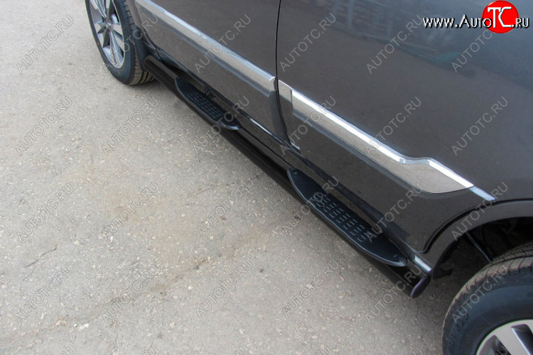 13 199 р. Защита порогов Slitkoff (Ø 76 мм, с проступями)  Chery Tiggo 3 (2014-2020) (Цвет: черный)  с доставкой в г. Воронеж