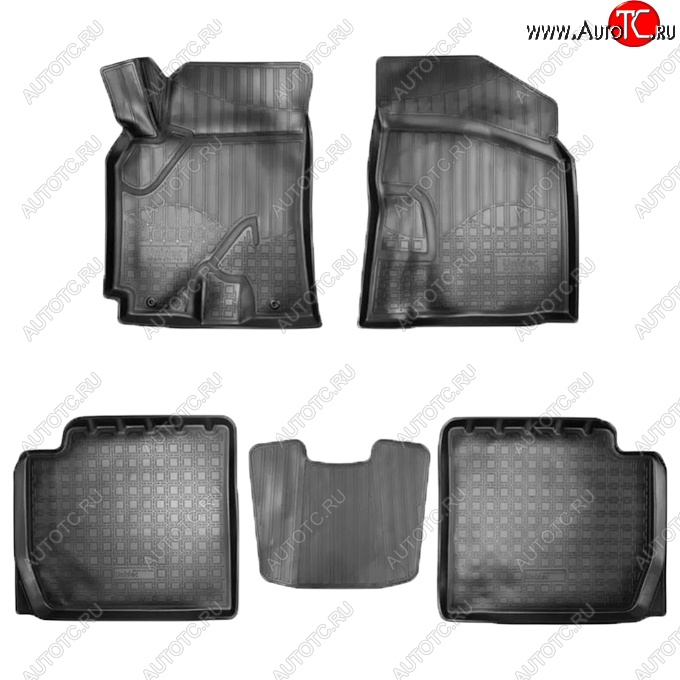 2 649 р. Коврики салонные Noplast (3D) Chery Tiggo 3 (2014-2020) (Черные)  с доставкой в г. Воронеж