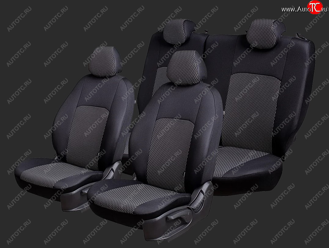 5 399 р. Чехлы для сидений Lord Autofashion Дублин (жаккард, спинка 60/40, 3 Г-образных подголовника) Chery Tiggo 2 (2017-2025) (Черный, вставка Прямоугольник черный)  с доставкой в г. Воронеж