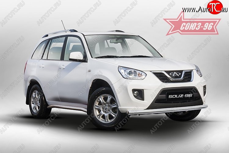 12 239 р. Защита переднего бампера одинарная Souz-96 (d60) Chery Tiggo T11 рестайлинг (2013-2016)  с доставкой в г. Воронеж