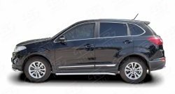 52 949 р. Защита порогов из круглой трубы диаметром 63 мм Russtal Chery Tiggo 5 (T21) дорестайлинг (2014-2017) (Защита порогов с со скосами на торцах (вариант 1))  с доставкой в г. Воронеж. Увеличить фотографию 3