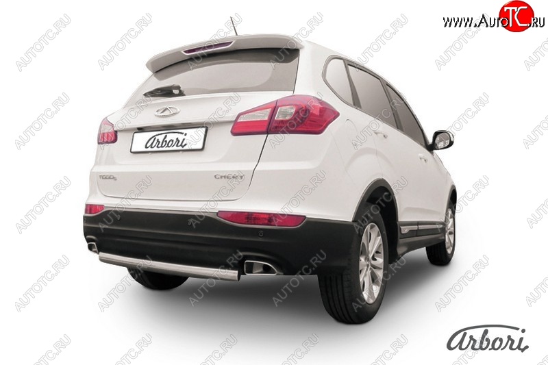7 181 р. Защита заднего бампера Arbori (легированная сталь, 1 труба d57 mm). Chery Tiggo 5 (T21) дорестайлинг (2014-2017)  с доставкой в г. Воронеж