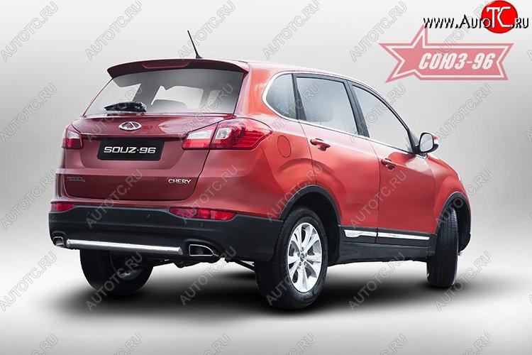 11 609 р. Защита заднего бампера d60 Souz-96 Chery Tiggo 5 (T21) дорестайлинг (2014-2017)  с доставкой в г. Воронеж