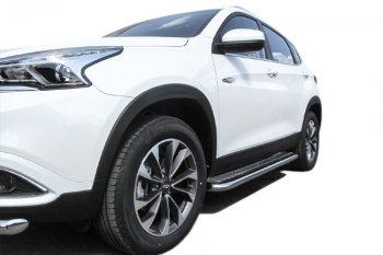 17 899 р. Защита порогов Slitkoff (Ø 57 мм, с листом) Chery Tiggo 7 (2016-2020)  с доставкой в г. Воронеж. Увеличить фотографию 3
