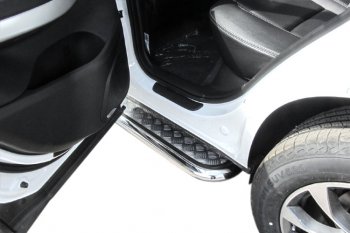 17 899 р. Защита порогов Slitkoff (Ø 57 мм, с листом) Chery Tiggo 7 (2016-2020)  с доставкой в г. Воронеж. Увеличить фотографию 2