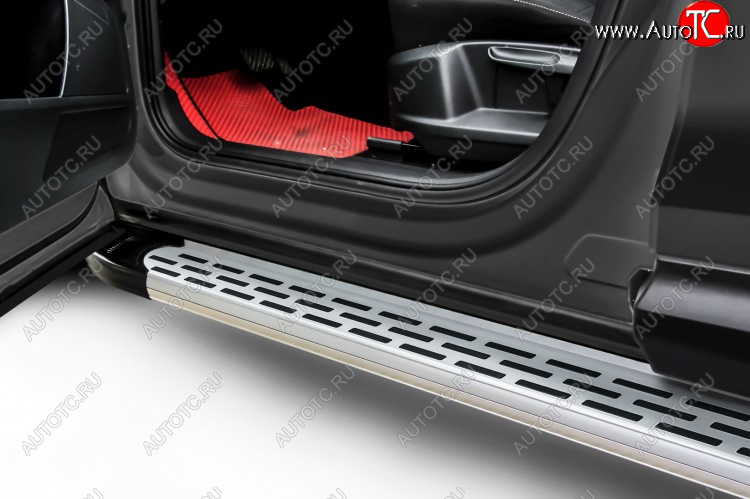 17 399 р. Пороги алюминиевые Slitkoff  Chery Tiggo 7 PRO (2019-2025) (Premium Silver)  с доставкой в г. Воронеж