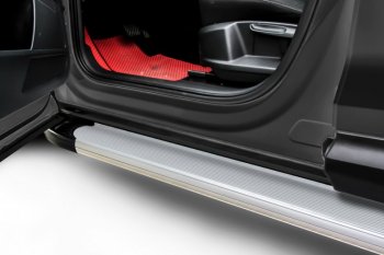13 349 р. Пороги алюминиевые Slitkoff  Chery Tiggo 7 PRO (2019-2025) (Optima Silver)  с доставкой в г. Воронеж. Увеличить фотографию 2