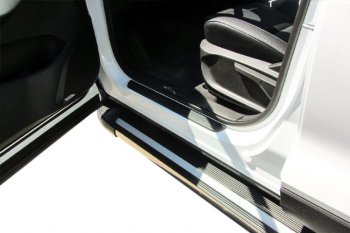 11 299 р. Пороги алюминиевые Slitkoff  Chery Tiggo 7 - Tiggo 7 PRO (Luxe Black)  с доставкой в г. Воронеж. Увеличить фотографию 4