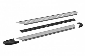 17 399 р. Пороги алюминиевые Slitkoff  Chery Tiggo 8  (T18) (2018-2022) дорестайлинг (Premium Silver)  с доставкой в г. Воронеж. Увеличить фотографию 5