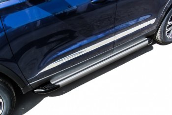 Пороги алюминиевые Slitkoff Chery Tiggo 8 1 T18 рестайлинг (2019-2023)