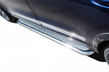 17 699 р. Защита порогов Slitkoff (Ø 57 мм, с листом) Chery Tiggo 8 1 T18 рестайлинг (2019-2023)  с доставкой в г. Воронеж. Увеличить фотографию 4
