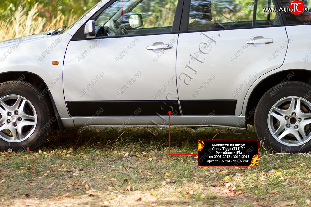2 489 р. Молдинг на дверь RA (передний правый)  Chery Tiggo T11 (2005-2013) дорестайлинг (ПОверхность глянец (под окраску), Неокрашенные)  с доставкой в г. Воронеж