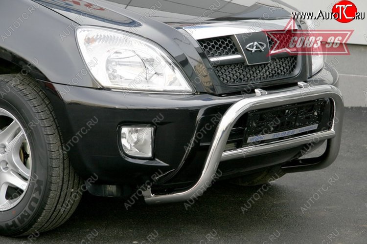 9 746 р. Защита переднего бампера Souz-96 (d60) Chery Tiggo T11 дорестайлинг (2005-2013)  с доставкой в г. Воронеж