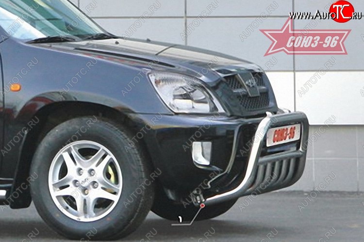 13 931 р. Защита переднего бампера с нижней защитой Souz-96 (d60)  Chery Tiggo T11 (2005-2013) дорестайлинг  с доставкой в г. Воронеж
