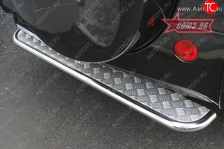 9 287 р. Защита заднего бампера с листом (ступень) Souz-96 (d42) Chery Tiggo T11 дорестайлинг (2005-2013)  с доставкой в г. Воронеж