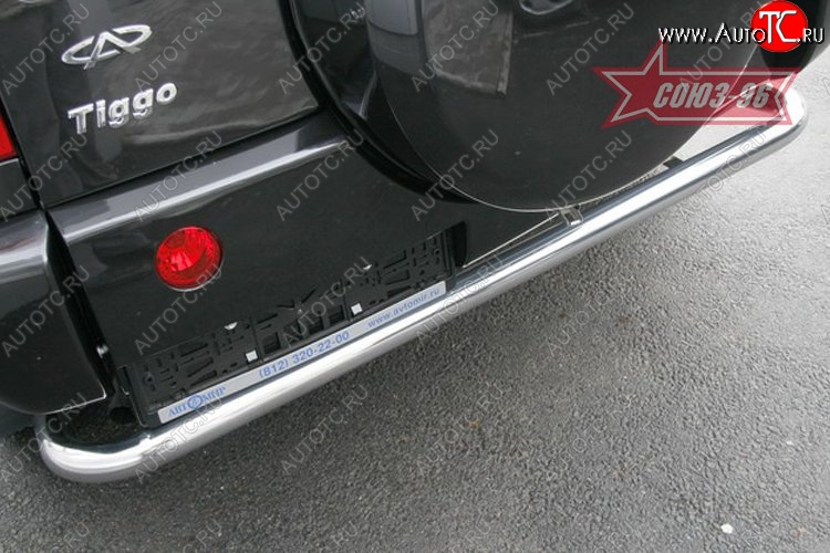 8 009 р. Защита заднего бампера Souz-96 (d60) Chery Tiggo T11 дорестайлинг (2005-2013)  с доставкой в г. Воронеж