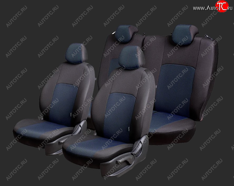 5 399 р. Чехлы для сидений Lord Autofashion Дублин (жаккард, раздельные спинка и сиденье 50/50, 2 П-образных подголовника)  Chery Tiggo T11 (2005-2013) дорестайлинг (Черный, Ёж синий)  с доставкой в г. Воронеж