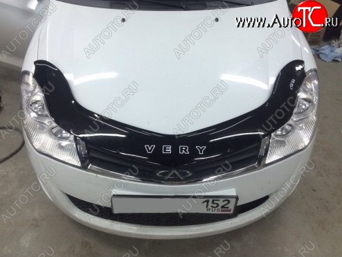 999 р. Дефлектор капота (Fulwin 2 Hatchback) Russtal Chery Very (2011-2016)  с доставкой в г. Воронеж