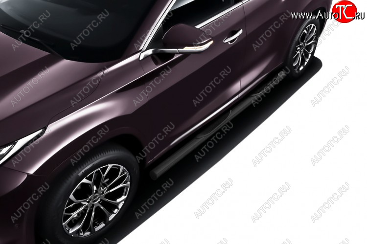 12 499 р. Защита порогов Slitkoff (Ø 76 мм, с проступями)  EXEED TXL (2020-2021)  дорестайлинг (Цвет: черный)  с доставкой в г. Воронеж