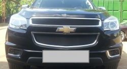 1 469 р. Нижняя сетка на бампер Russtal (черная) Chevrolet Trailblazer GM800 дорестайлинг (2012-2016)  с доставкой в г. Воронеж. Увеличить фотографию 3