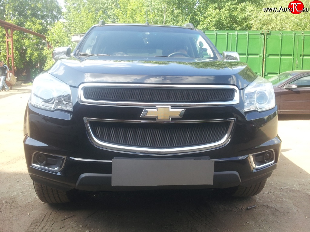 1 469 р. Нижняя сетка на бампер Russtal (черная) Chevrolet Trailblazer GM800 дорестайлинг (2012-2016)  с доставкой в г. Воронеж