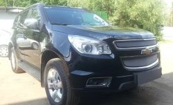 1 539 р. Нижняя сетка на бампер Russtal (хром) Chevrolet Trailblazer GM800 дорестайлинг (2012-2016)  с доставкой в г. Воронеж. Увеличить фотографию 4