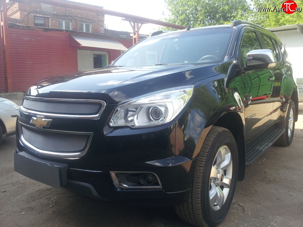 1 539 р. Нижняя сетка на бампер Russtal (хром)  Chevrolet Trailblazer  GM800 (2012-2016) дорестайлинг  с доставкой в г. Воронеж