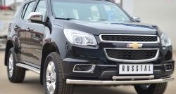 23 999 р. Защита переднего бампера (2 трубыØ63 и 42 мм, нержавейка) SLITKOFF  Chevrolet Trailblazer  GM800 (2012-2016) дорестайлинг  с доставкой в г. Воронеж. Увеличить фотографию 4