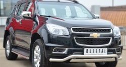 18 999 р. Защита переднего бампера (2 трубыØ76х42 и 63 мм, нержавейка) Russtal Chevrolet Trailblazer GM800 дорестайлинг (2012-2016)  с доставкой в г. Воронеж. Увеличить фотографию 3