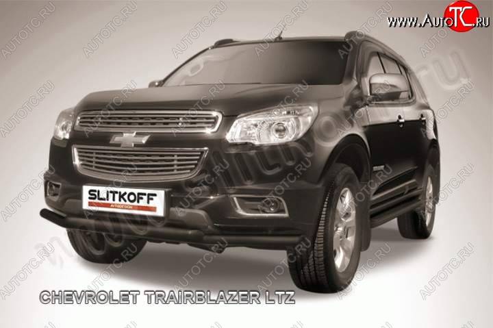9 449 р. Защита переднего бампера из труб d57 Slitkoff Chevrolet Trailblazer GM800 дорестайлинг (2012-2016) (Цвет: серебристый)  с доставкой в г. Воронеж