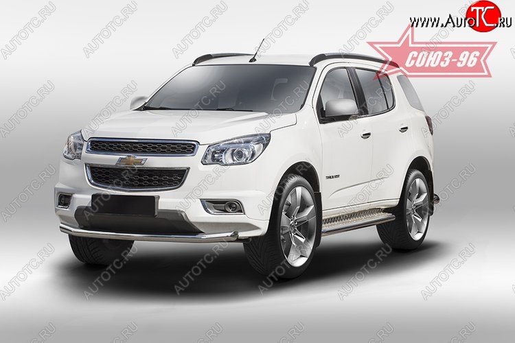 16 469 р. Защита переднего бампера одинарная Souz-96 (d60) Chevrolet Trailblazer GM800 дорестайлинг (2012-2016)  с доставкой в г. Воронеж